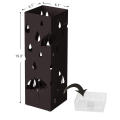 Metal Stand Square Umbrella Holder Rack with Water Tray and Hooks